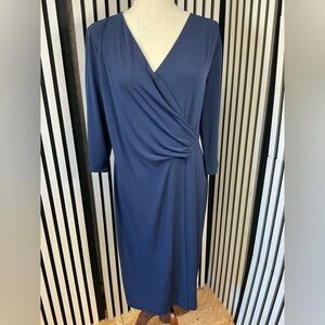 New Chico's Navy Long Sleeve Dress, Sz 1 (8-10)